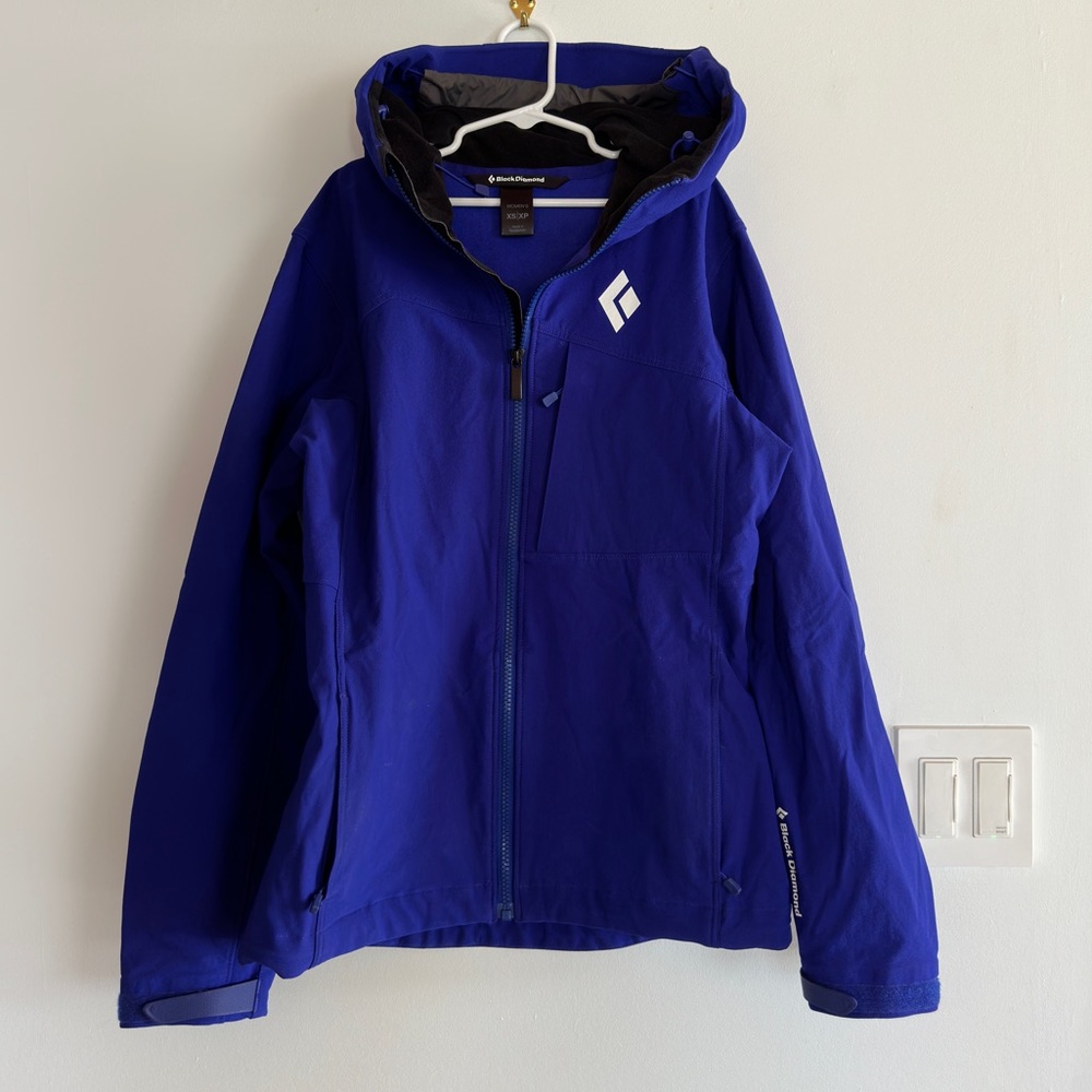 Black Diamond Womens XS Dawn Patrol Shell Snow Jacket Soft Ski Coat iPurple Blue